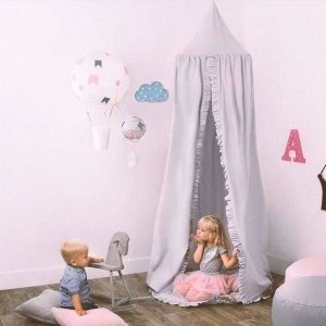 ciel de lit bébé argenté