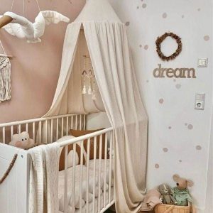 ciel de lit bébé blanc cassé