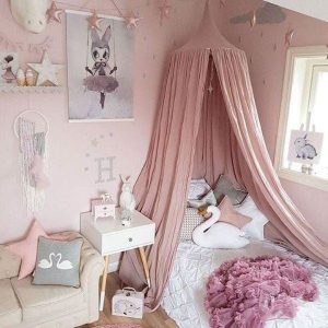ciel de lit bébé rose mauve