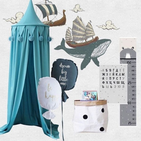 ciel de lit bébé turquoise
