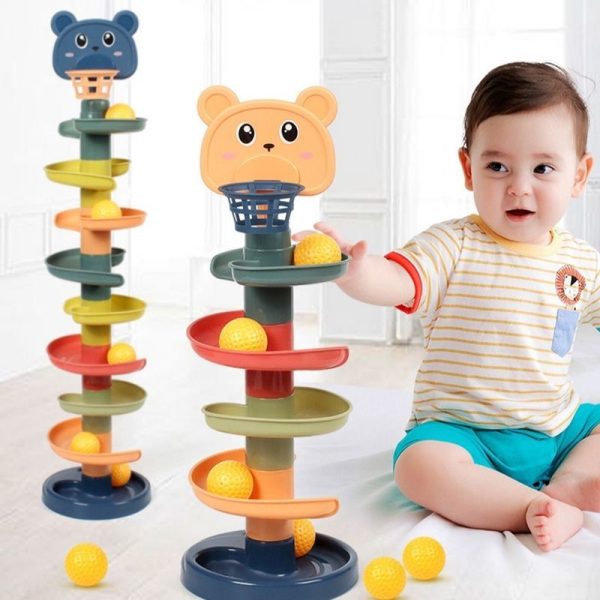 jeu de motricité tour à balles bébé